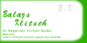 balazs klitsch business card
